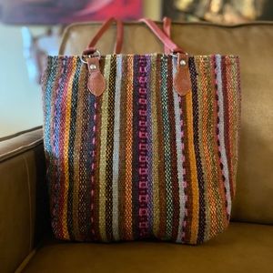 Rustic bohemian eclectic handwoven tribal wool funky colorful computer bag purse